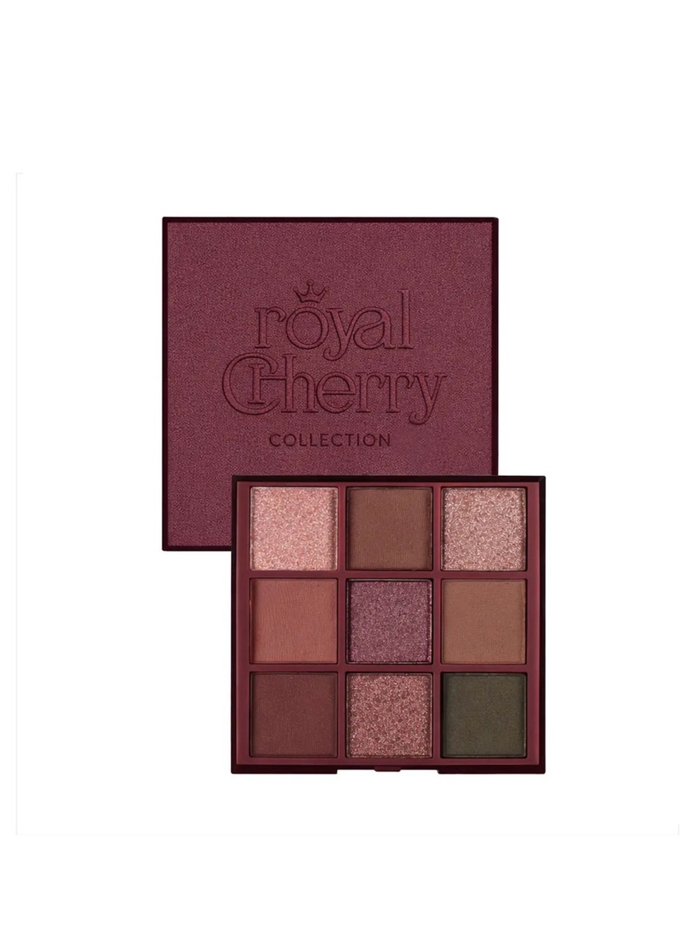 Farmasi Royal Cherry 9-Color Eyeshadow Palette — Plum, Rose & Brown Tones